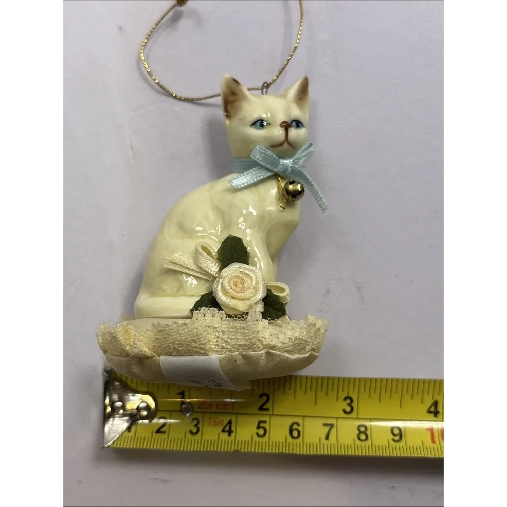 New Set of 2 Vintage Kurt S Adler  Kitty Cat Christmas Ornaments 3.5